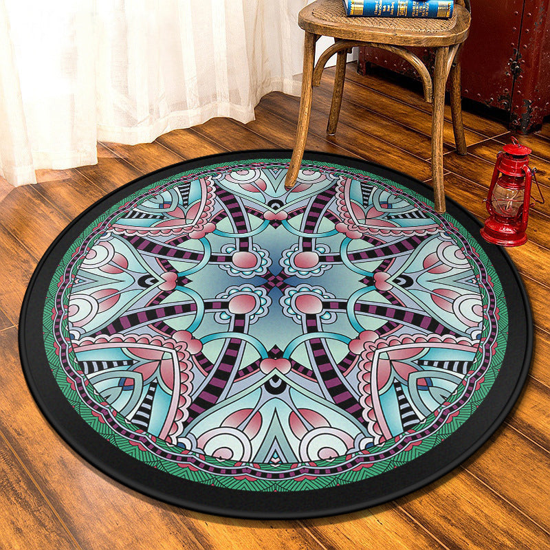 Multi-Colored Moroccan Rug Synthetics Mandala Area Rug Anti-Slip Stain Resistant Washable Carpet for Family Room