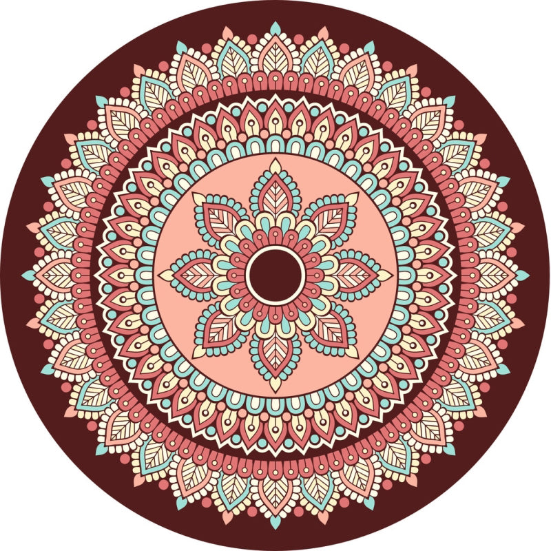 Chic Multi Color Persian Rug Polyester Flower Print Carpet Washable Anti-Slip Pet Friendly Rug for Home