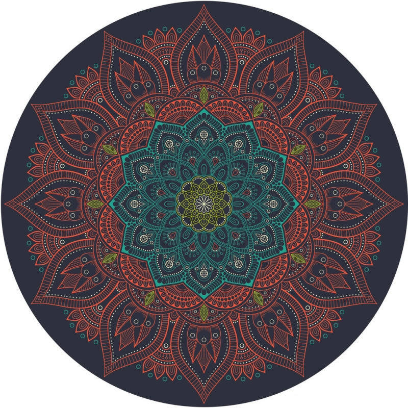 Chic Multi Color Persian Rug Polyester Flower Print Carpet Washable Anti-Slip Pet Friendly Rug for Home