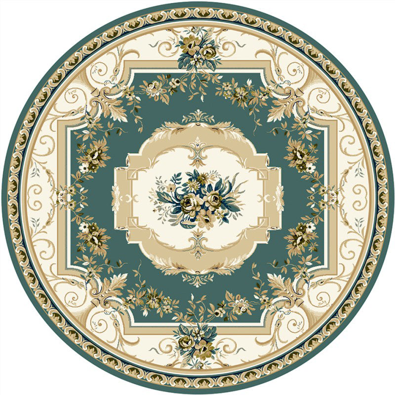 Chic Multi Color Persian Rug Polyester Flower Print Carpet Washable Anti-Slip Pet Friendly Rug for Home