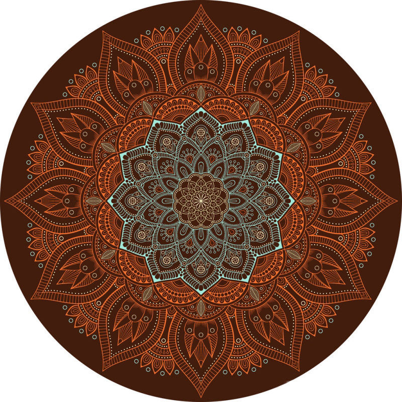 Chic Multi Color Persian Rug Polyester Flower Print Carpet Washable Anti-Slip Pet Friendly Rug for Home
