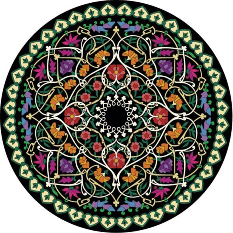 Chic Multi Color Persian Rug Polyester Flower Print Carpet Washable Anti-Slip Pet Friendly Rug for Home