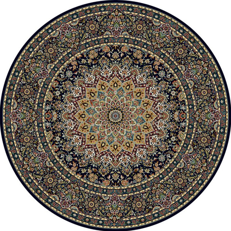 Chic Multi Color Persian Rug Polyester Flower Print Carpet Washable Anti-Slip Pet Friendly Rug for Home