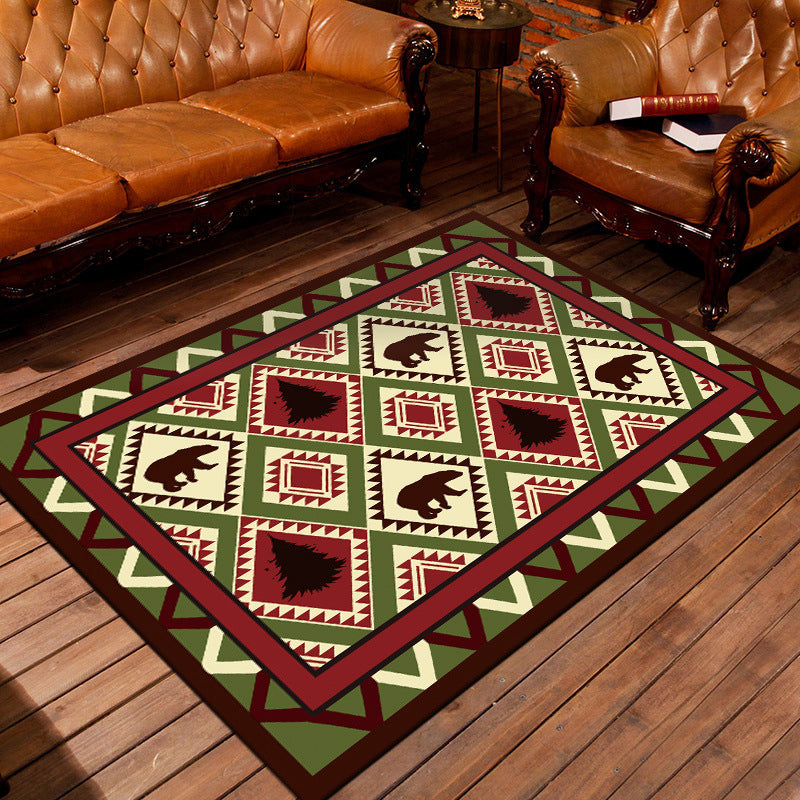 Nostalgic Persian Rug Multi Colored Trellis Carpet Non-Slip Washable Pet Friendly Rug for Living Room