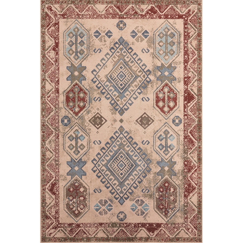 Unusual Rhombus Patterned Rug Multi-Color Moroccan Rug Polyester Pet Friendly Stain Resistant Non-Slip Carpet for Great Room