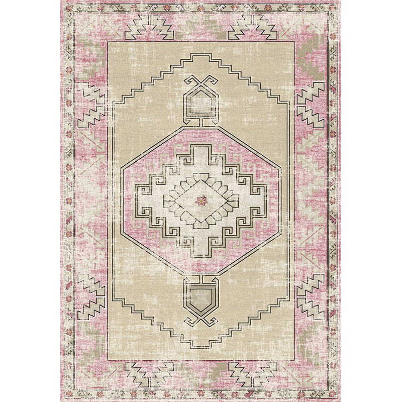 Unusual Rhombus Patterned Rug Multi-Color Moroccan Rug Polyester Pet Friendly Stain Resistant Non-Slip Carpet for Great Room