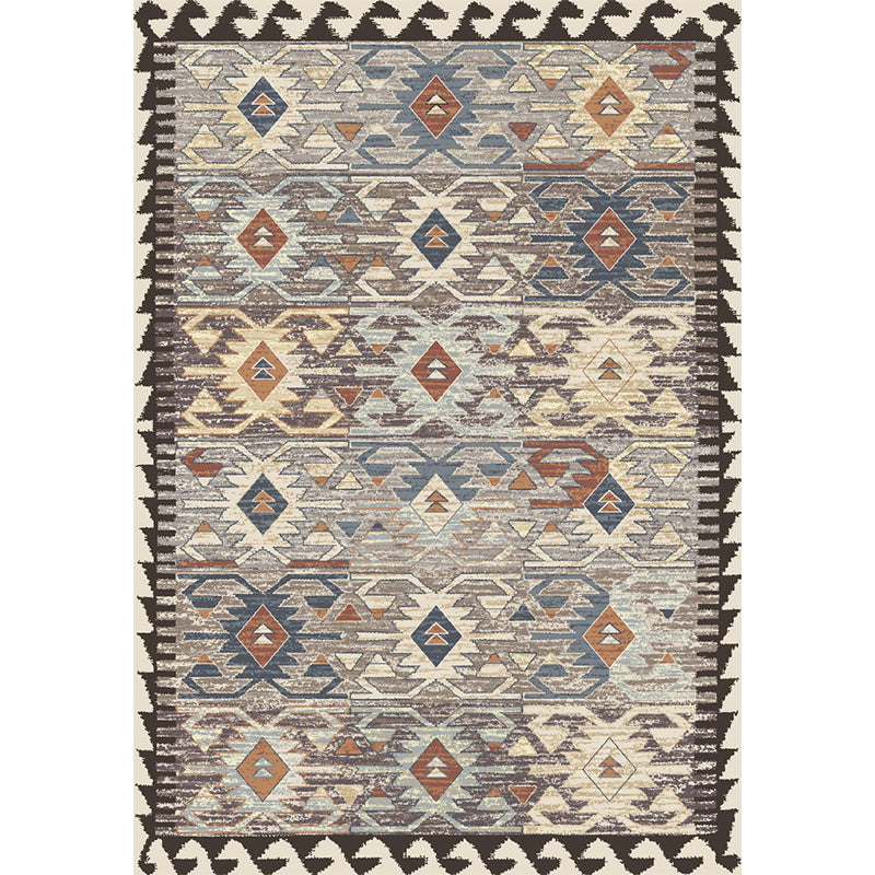 Unusual Rhombus Patterned Rug Multi-Color Moroccan Rug Polyester Pet Friendly Stain Resistant Non-Slip Carpet for Great Room