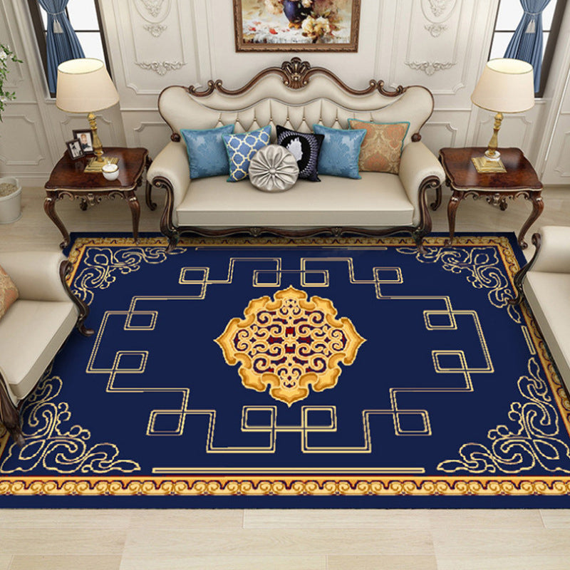 Fancy Chinoiserie Rug Multi Color Floral Area Carpet Non-Slip Backing Stain Resistant Pet Friendly Rug for Living Room