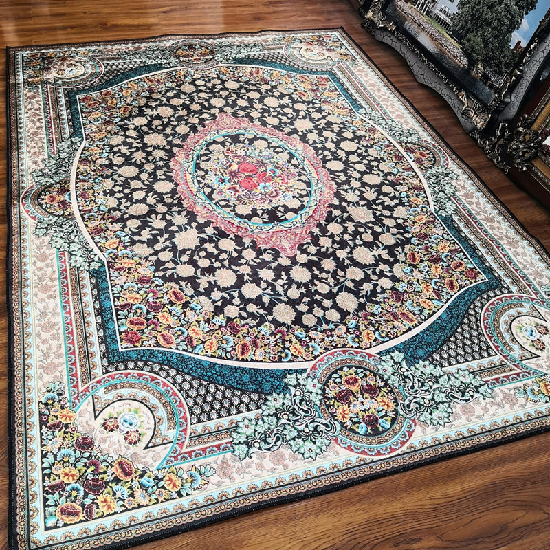 Tappeto per interni glam tappeto con stampato floreale multi colore.
