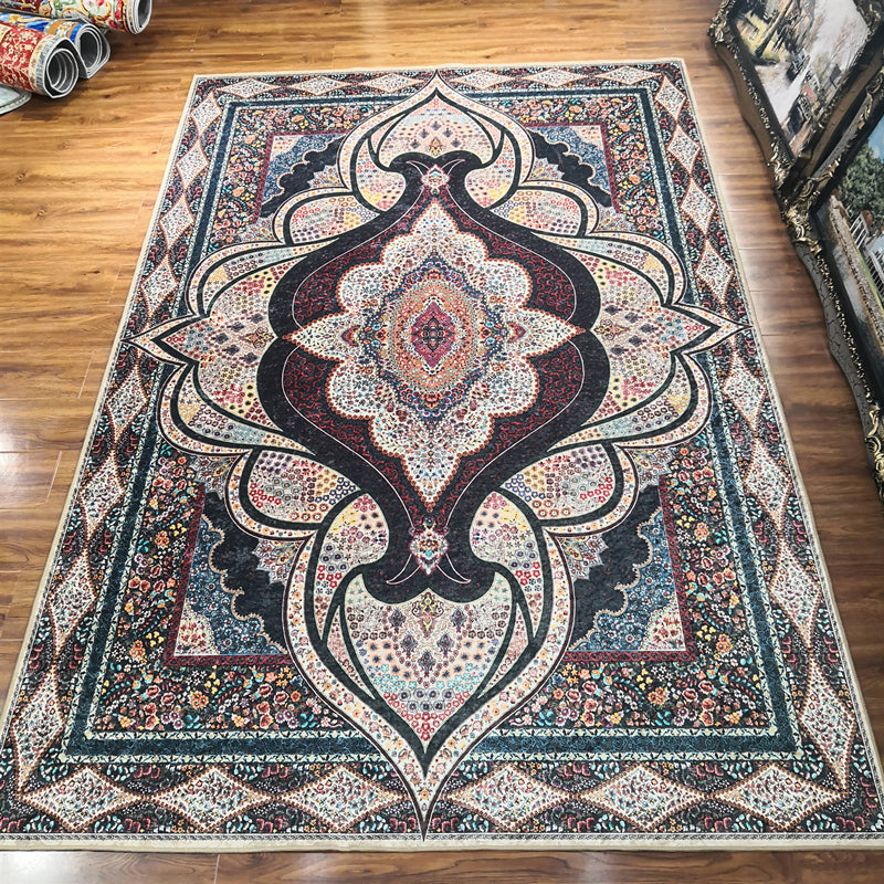 Tappeto per interni glam tappeto con stampato floreale multi colore.