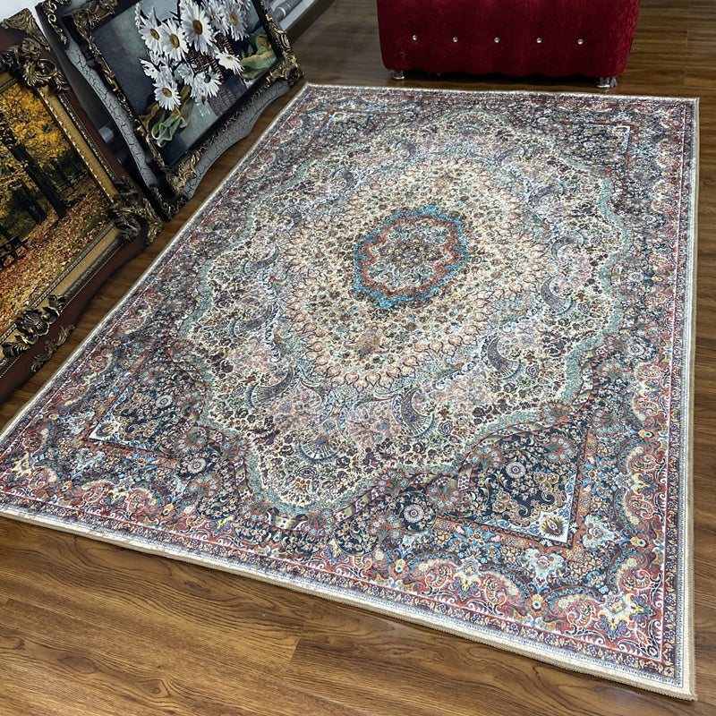 Tappeto per interni glam tappeto con stampato floreale multi colore.