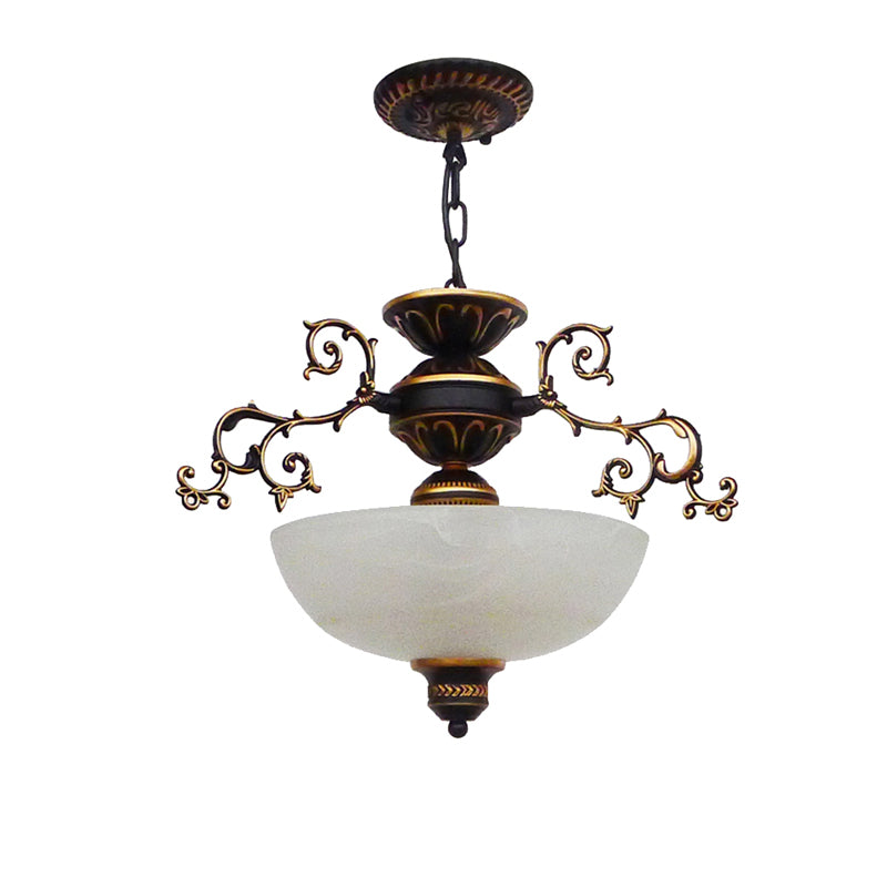 Bol en verre jaune / blanc suspension du lustre suspendu traditionnel