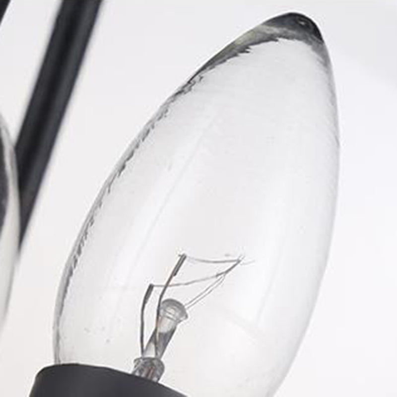 Globe Clear Glass Kronleuchter Licht traditioneller 3 Licht Wohnzimmer Anhänger Beleuchtung in Schwarz