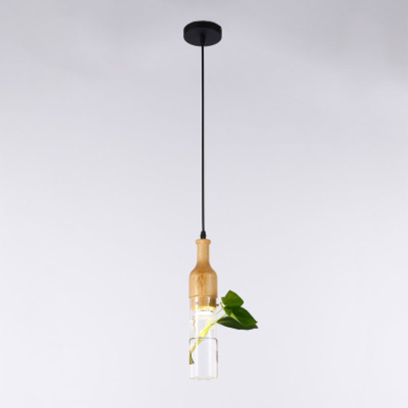 Planter Hanging Lamp Contemporary Clear Glass 1-Light Study Room Lighting Pendant
