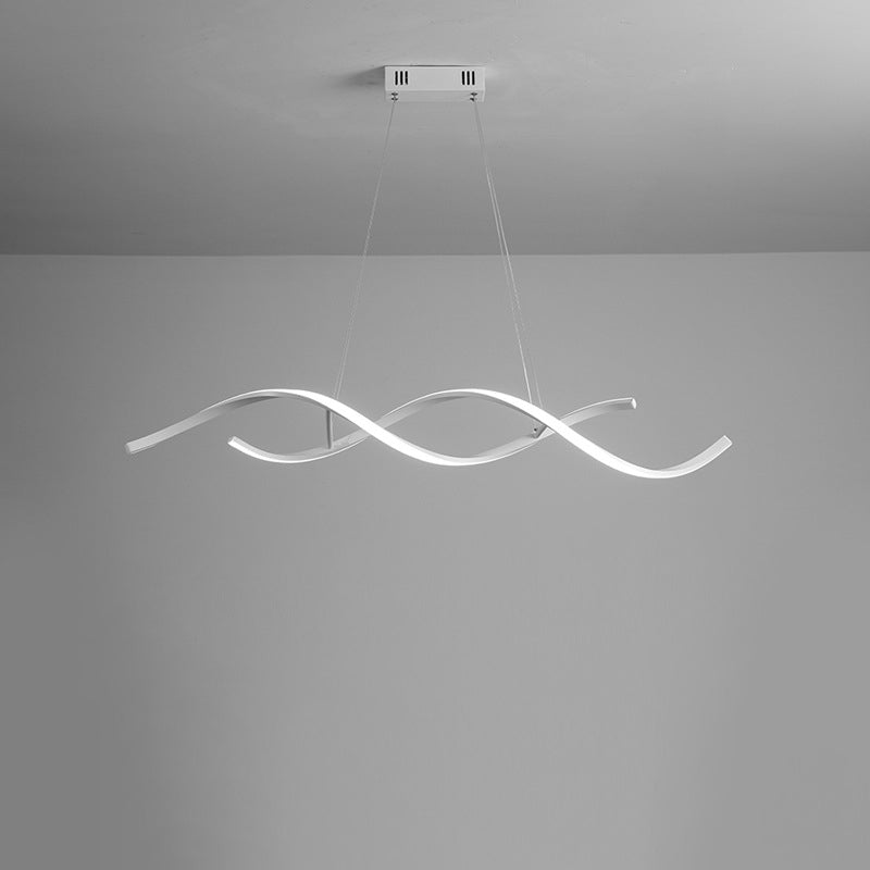 Twisted Line Dining Room LED Hanging Light Aluminium Simplicity Island Chandelier Light