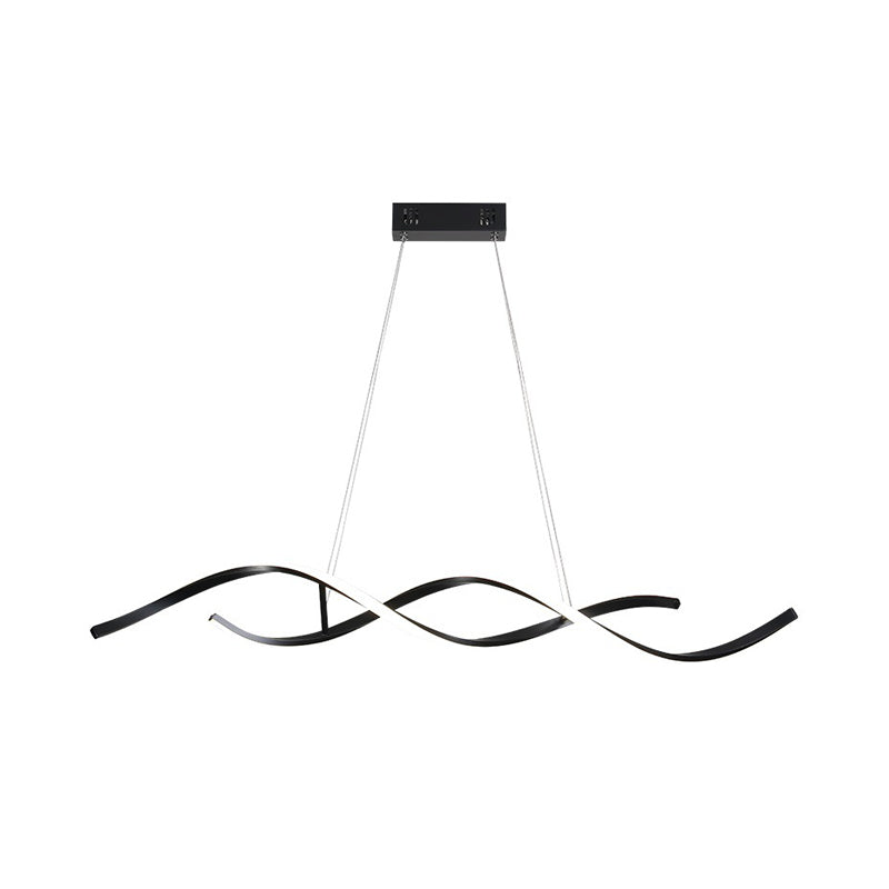 Twisted Line Dining Room LED Hanging Light Aluminium Simplicity Island Chandelier Light