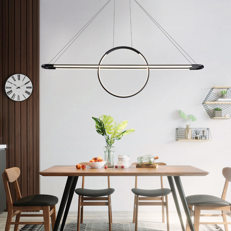 Artistic Geometric Shaped Island Light Fixture Metal Dining Room LED Ceiling Pendant Light