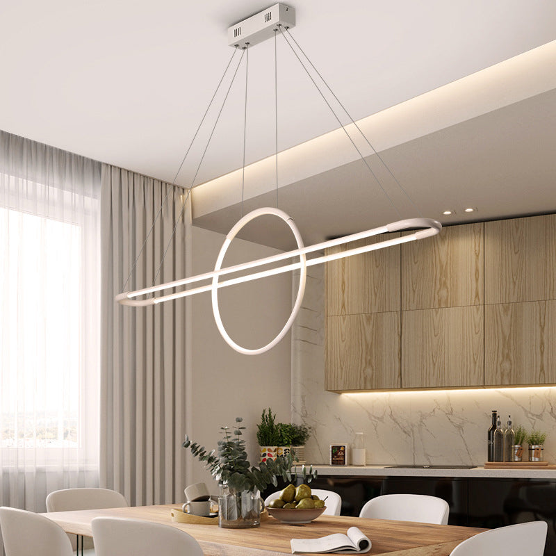Artistic Geometric Shaped Island Light Fixture Metal Dining Room LED Ceiling Pendant Light