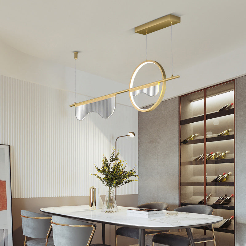 Geometric Shaped Dining Room Island Light Fixture Acrylic Artistic LED Ceiling Pendant Light