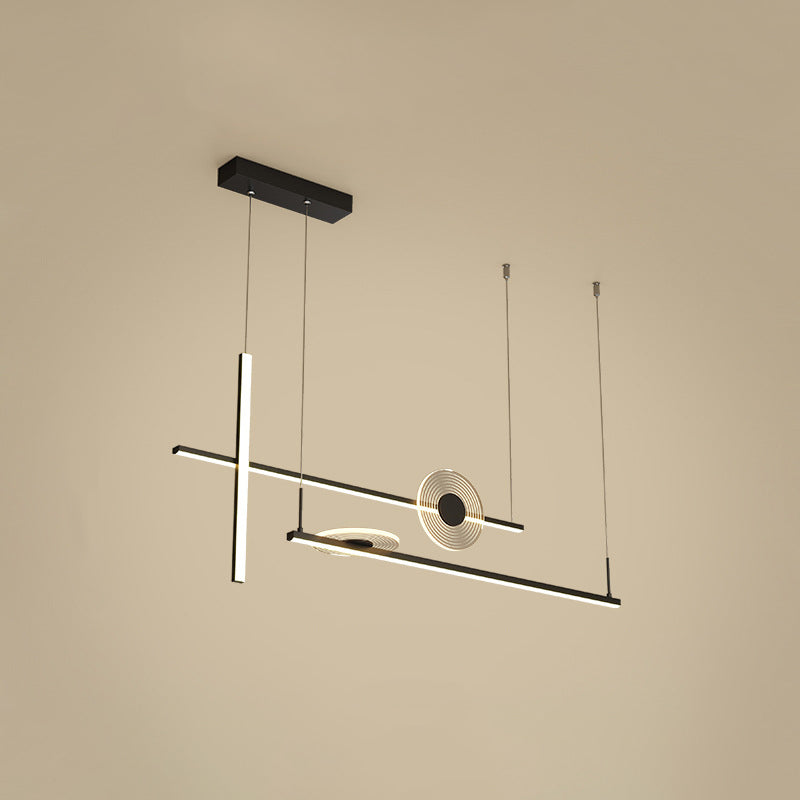 Lampada a forma di barra artistica a forma di lampada appesa a una sala da pranzo acrilica isola lampadario lampadario