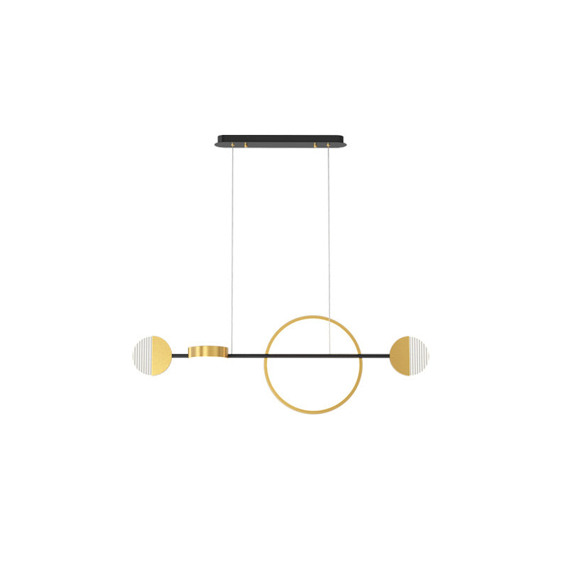 Circle Metal Island Light Light Contemporary Gold LED Light Light per sala da pranzo
