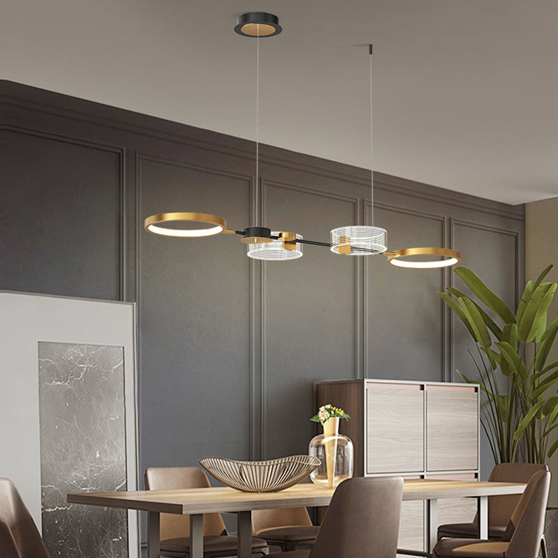 Gold Ring Island luminaire artistique Plafond de plafond en métal artistique Light pour salle à manger