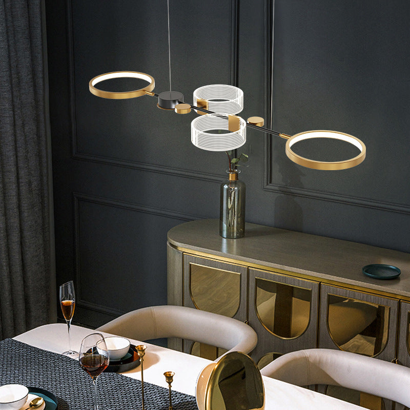Gold Ring Island luminaire artistique Plafond de plafond en métal artistique Light pour salle à manger