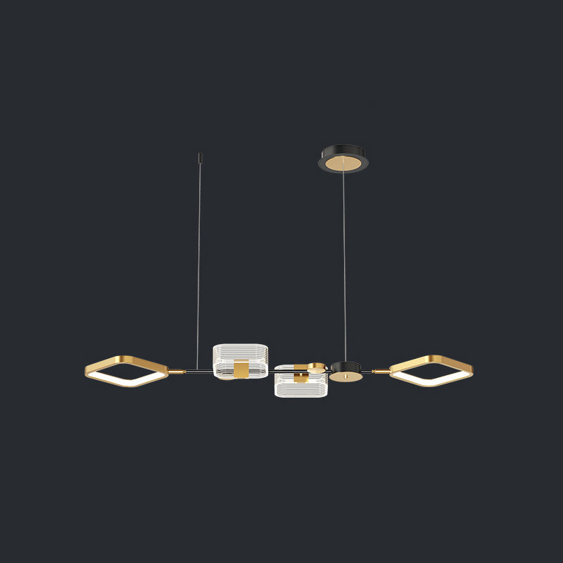 Gold Ring Island Light Fixture Artistic Metal LED Ceiling Pendant Light for Dining Room