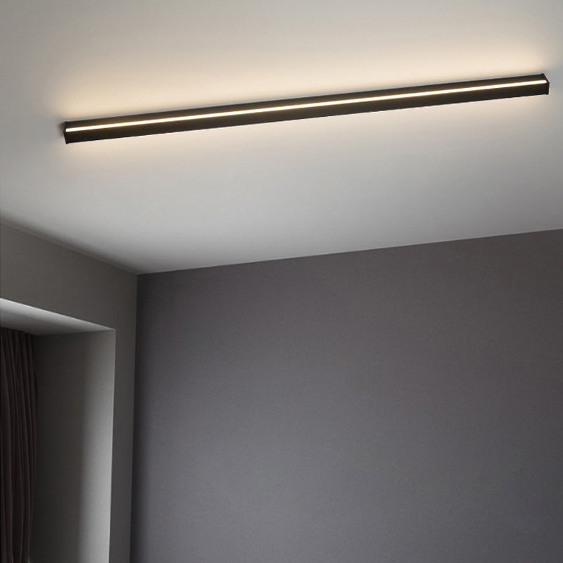 Rechteckige lineare Wandleuchten leuchtungsbezogen minimalistische Metall -Schlafzimmer -LED -Wandhalterung in Schwarz