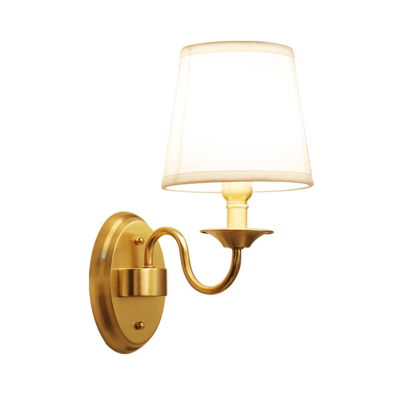 1 hoofdmuurverlichting armatuur eenvoud geometrisch gevormde stofwand sconce lamp in goud