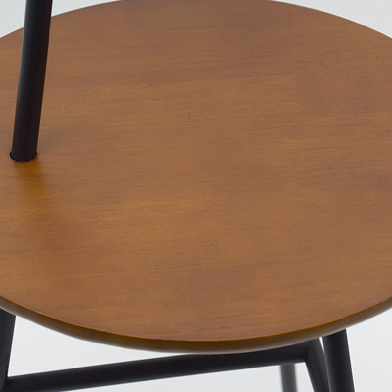 Drum Shaped Fabric Stand Up Lamp Classic 1 Head Living Room Floor Lighting with Tripod Tray