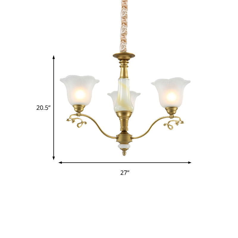 3/6/8 Lumiter Verre givrée Chandelier Chandelier Traditionnel en laiton Sacontin Saint