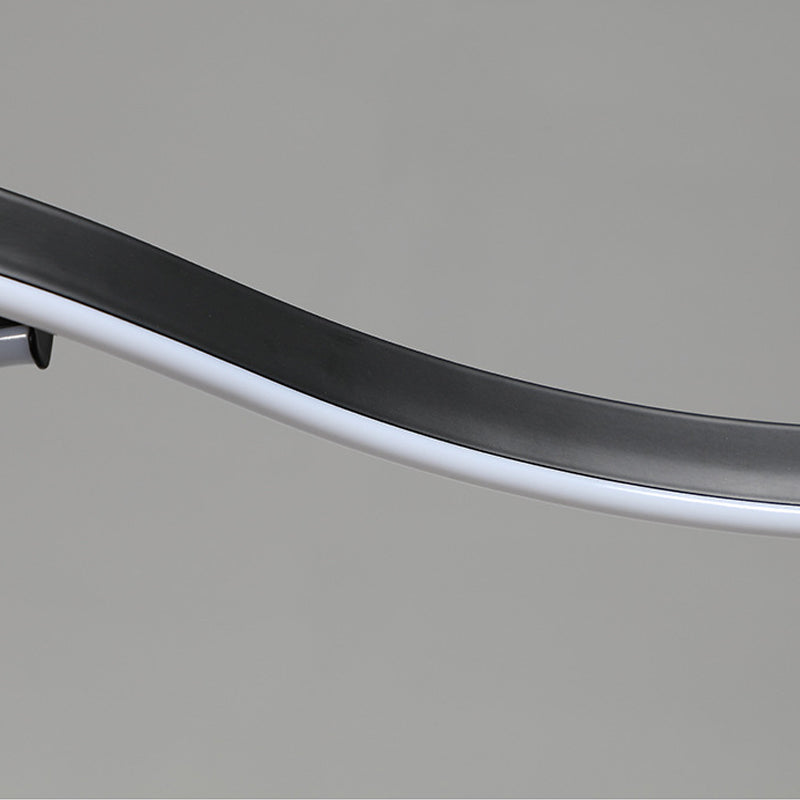 Acrylic Wavy Chandelier Light Modern Black LED Ceiling Pendant Light in Warm/White Light, 39"/41" W