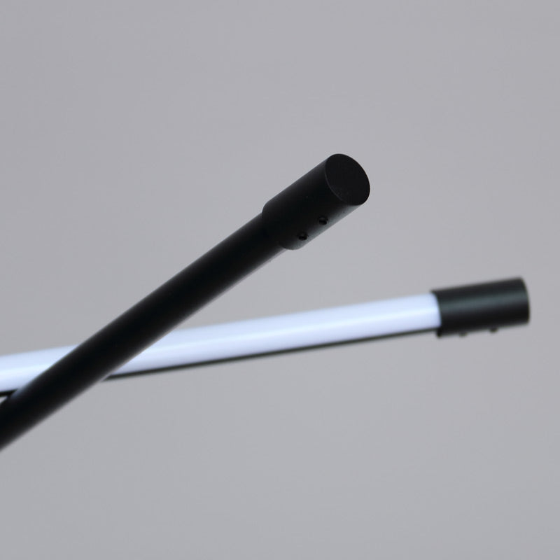 Eenvoudige stijl lineaire buis metalen kroonluchter licht zwarte led hangende lamp voor woonkamer