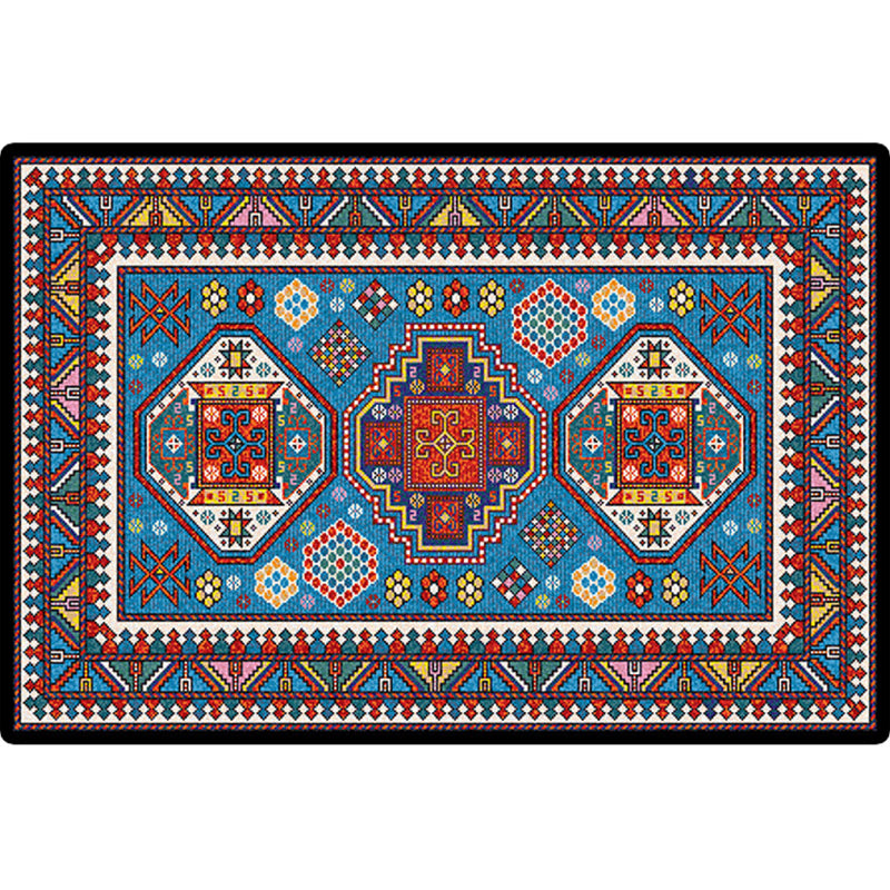 Turkish Symmetric Geometric Pattern Rug Multi Colored Polypropylene Rug Pet Friendly Non-Slip Stain Resistant Carpet for Hall