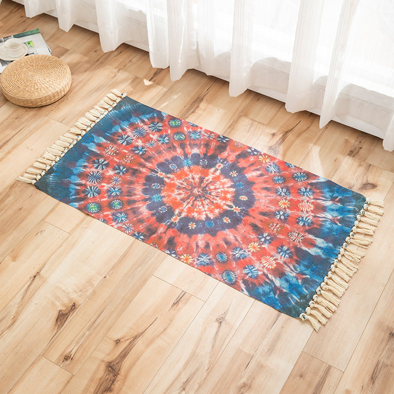 Vivid Plant Knit Rug Multi Colored Modern Rug Synthetics Pet Friendly Carpet for Guest Room
