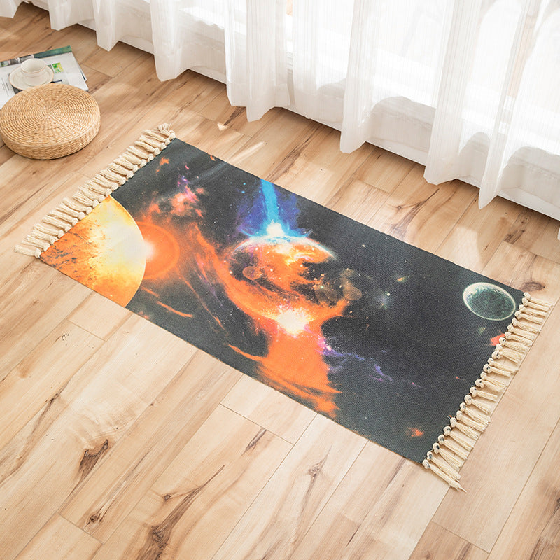 Vivid Plant Knit Rug Multi Colored Modern Rug Synthetics Pet Friendly Carpet for Guest Room
