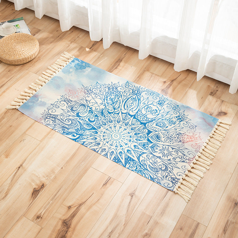 Vivid Plant Knit Rug Multi Colored Modern Rug Synthetics Pet Friendly Carpet for Guest Room