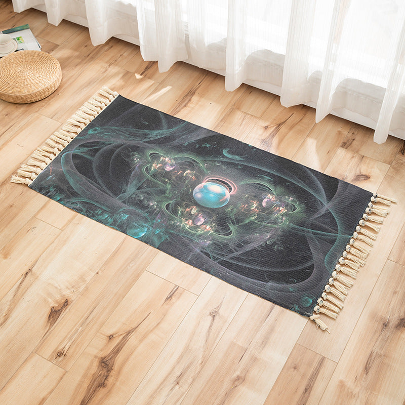 Vivid Plant Knit Rug Multi Colored Modern Rug Synthetics Pet Friendly Carpet for Guest Room