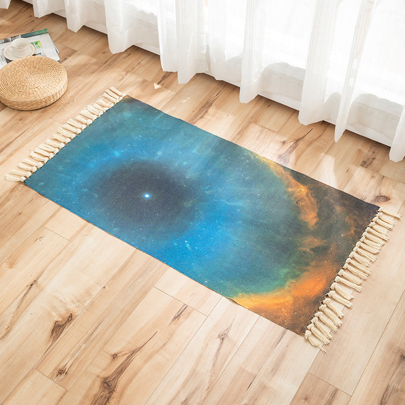 Vivid Plant Knit Rug Multi Colored Modern Rug Synthetics Pet Friendly Carpet for Guest Room