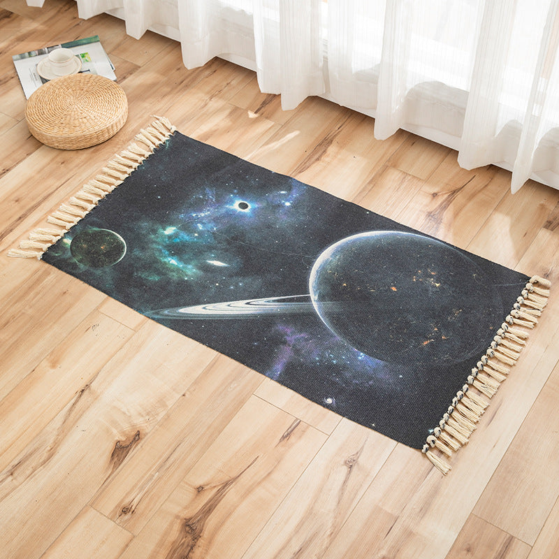 Vivid Plant Knit Rug Multi Colored Modern Rug Synthetics Pet Friendly Carpet for Guest Room