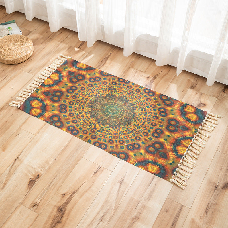 Vivid Plant Knit Rug Multi Colored Modern Rug Synthetics Pet Friendly Carpet for Guest Room