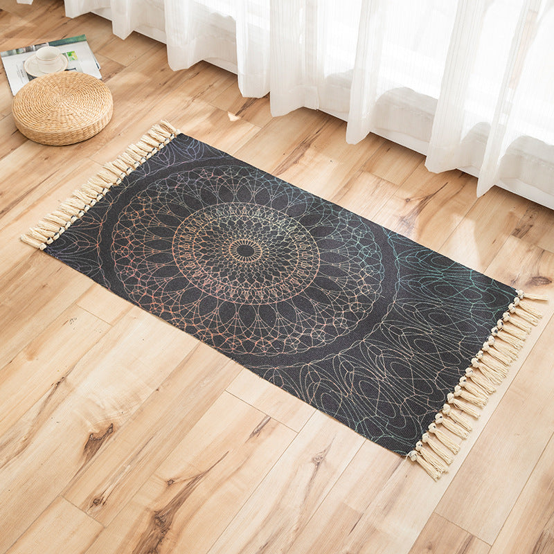Vivid Plant Knit Rug Multi Colored Modern Rug Synthetics Pet Friendly Carpet for Guest Room