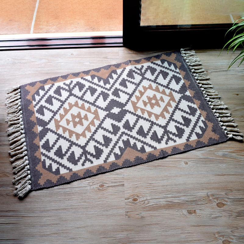 Boho Geometric Indoor Rug Multi Color Cotton Rug Machine Washable Area Carpet for Living Room