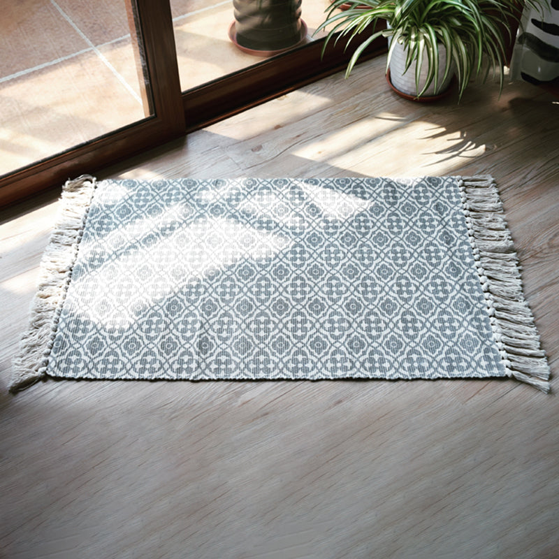 Boho Geometric Indoor Rug Multi Color Cotton Rug Machine Washable Area Carpet for Living Room