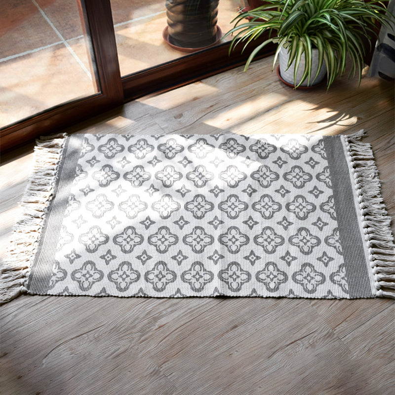 Boho Geometric Indoor Rug Multi Color Cotton Rug Machine Washable Area Carpet for Living Room