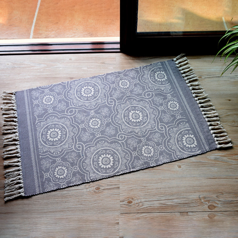 Boho Geometric Indoor Rug Multi Color Cotton Rug Machine Washable Area Carpet for Living Room