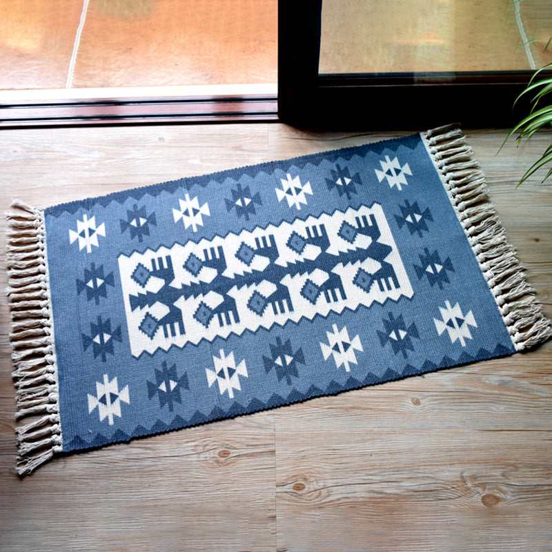 Boho Geometric Indoor Rug Multi Color Cotton Rug Machine Washable Area Carpet for Living Room