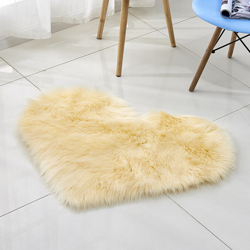 Multi-kleuren Noordse stijl Rug Faux Wol Plain Love Shape Tapijt Niet-slip achteruitgang Wasbaar huisdiervriendelijk tapijt voor thuis
