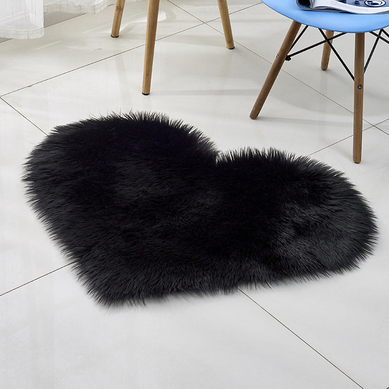 Multi-kleuren Noordse stijl Rug Faux Wol Plain Love Shape Tapijt Niet-slip achteruitgang Wasbaar huisdiervriendelijk tapijt voor thuis